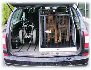 Omega box for GSDs with side space for equipment.